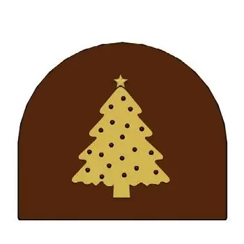 Pastry Chef's Boutique P81802 Yule Log End Decoration Plastic Mold - Wide Christmas Tree - 80 x 68 x 6 mm - 21g - 6 Cavity - ...