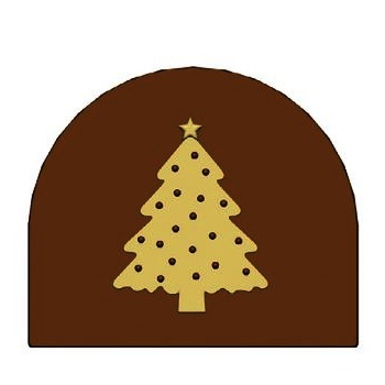 Pastry Chef's Boutique P81802 Yule Log End Decoration Plastic Mold - Wide Christmas Tree - 80 x 68 x 6 mm - 21g - set of 10 p...