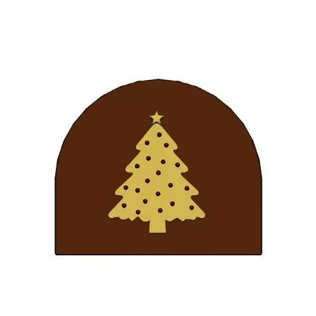 Pastry Chef's Boutique P81802 Yule Log End Decoration Plastic Mold - Wide Christmas Tree - 80 x 68 x 6 mm - 21g - 6 Cavity - ...