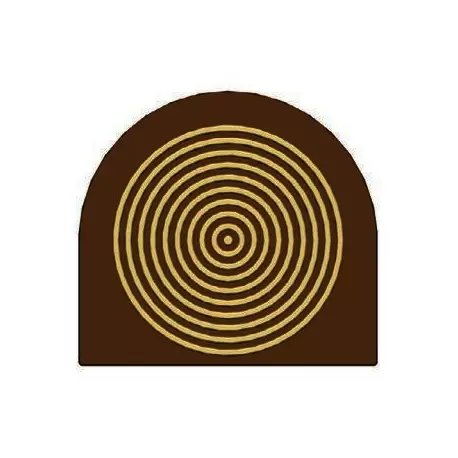 Pastry Chef's Boutique P81814 Yule Log Decoration - Spiral Circle - 78 x 85 x 5 mm 28g - set of 10 plates 6 impressions per p...