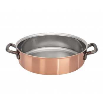 Bourgeat 374024 Matfer Bourgeat Copper Saute Pan Brazier Without Lid 9 1/2" Bourgeat Copper Cookware