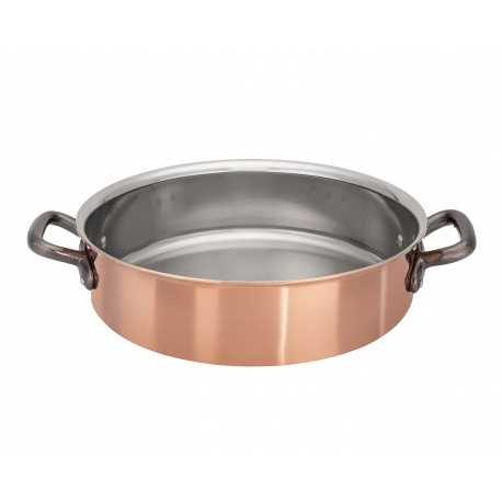 Bourgeat 374024 Matfer Bourgeat Copper Saute Pan Brazier Without Lid 9 1/2" Bourgeat Copper Cookware