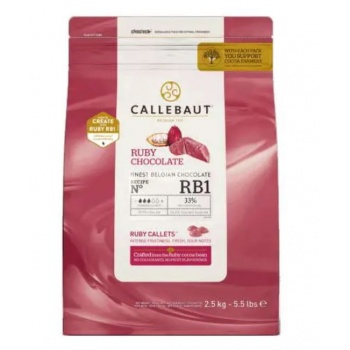 Barry Callebaut  Barry Callebaut Ruby Chocolate 40.3% Cacao Solids - 2.5 Kg Bag- Ruby Chocolate