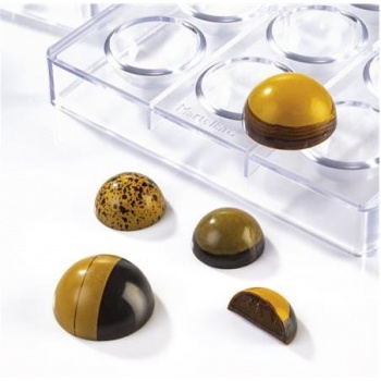 Polycarbonate Chocolate Semi Hemisphere Mold - 55x27.5mm