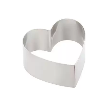 Martellato 42H5X10 Stainless Steel Cake Ring - Heart Shape 10 x 5cm - 315ml - 50mm H Individual Cake Rings