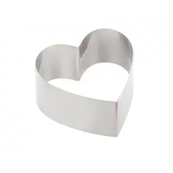 Martellato 42H5X20 Stainless Steel Cake Ring - Heart Shape 20 x 5cm - 1280ml - 50mm H Shaped Cake Rings