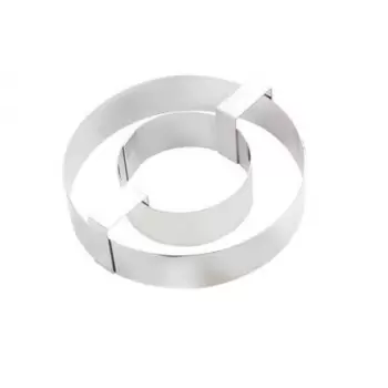 Martellato 43H4X18 Stainless Steel Cake Ring - Donut Shape 18 x 4cm - 700ml - 40mm H Shaped Cake Rings