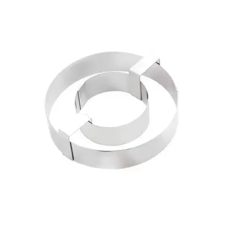 Martellato 43H4X18 Stainless Steel Cake Ring - Donut Shape 18 x 4cm - 700ml - 40mm H Shaped Cake Rings