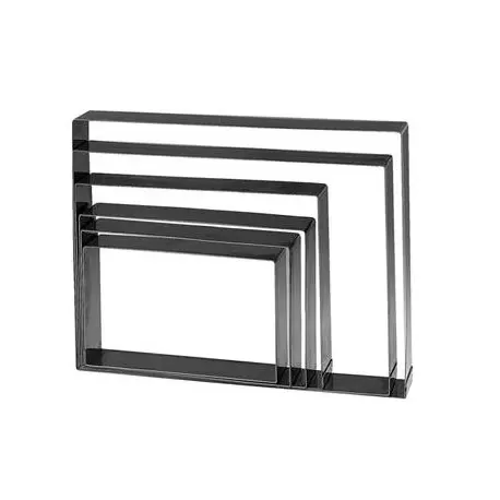 Martellato 11H5L40 Stainless Steel Long Rectangle Pastry Cake Frame Ring 40 x 30 x 5cm Genoise and Full Sheet Frame