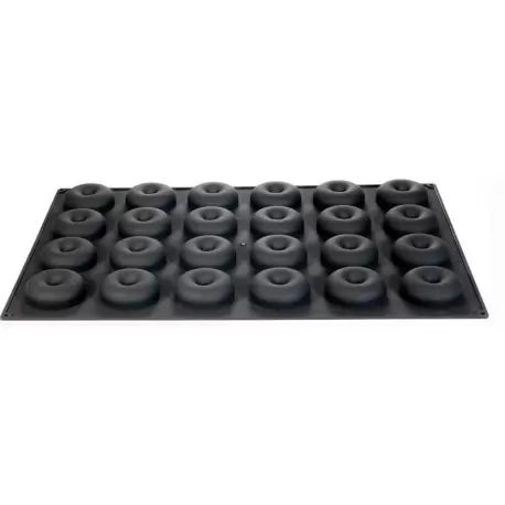 Martellato 30SIL01N Silicone Donuts Molds 75 x 25 mm - 60x40 mm - 24 Cavity - 90ml Non-Stick Silicone Molds