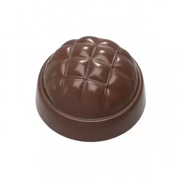 Chocolate World CW12046 Polycarbonate Chesterfield Circle Chocolate Mold - 30 x 30 x 18 mm - 10.5gr - 3x7 Cavity - 275x135x24...