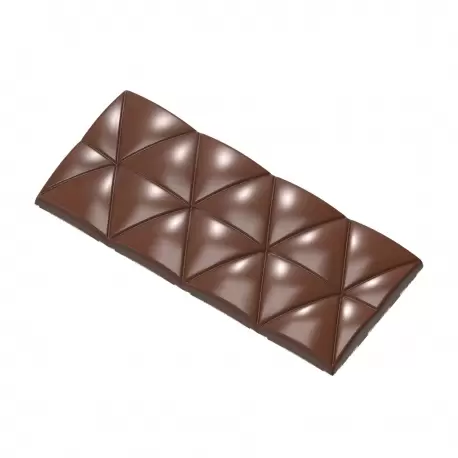 Chocolate World CW12042 Polycarbonate Convex Triangles Tablet Bar Chocolate Mold - 124 x55 x 8 mm - 51gr - 2x2 Cavity - 275x1...