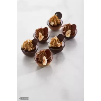 Chocolate World CW12035 Polycarbonate Flattened Sphere Chocolate Mold by Martin Diez - 30 x 30 x 14.5 mm - 8.5gr - 3x8 Cavity...