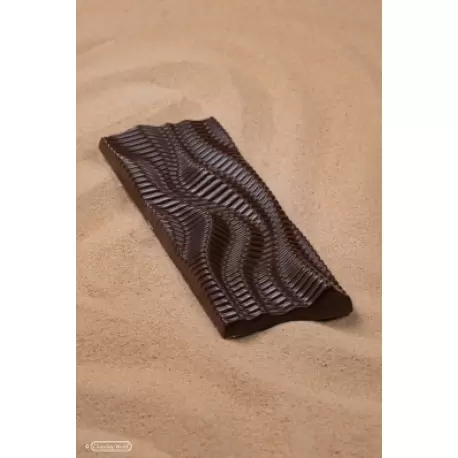 Chocolate World CW2459 Polycarbonate Wind Waves Tablet Chocolate Bar by Seb Pettersson - 150 x 56.5 x 15 mm - 82.5gr - 1x4 Ca...