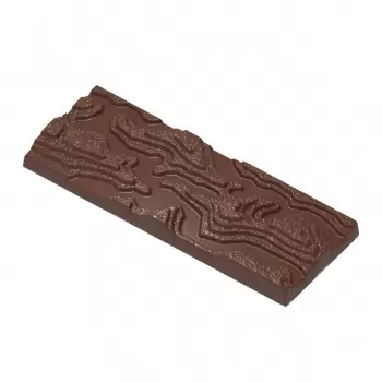 Chocolate World CW2460 Polycarbonate Topographic Earth Chocolate Tablet Bar by Seb Pettersson- 150 x 56.5 x1 3.5 mm - 84gr - ...