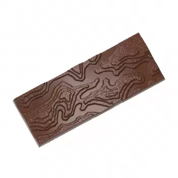 Chocolate World CW2460 Polycarbonate Topographic Earth Chocolate Tablet Bar by Seb Pettersson- 150 x 56.5 x1 3.5 mm - 84gr - ...