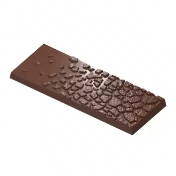 Chocolate World CW2462 Polycarbonate Fire Lava Chocolate Tablet Bar by Seb Pettersson- 150 x 56.5 x 10 mm - 83gr - 1x4 Cavity...