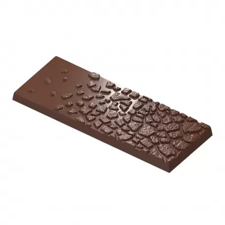 Chocolate World CW2462 Polycarbonate Fire Lava Chocolate Tablet Bar by Seb Pettersson- 150 x 56.5 x 10 mm - 83gr - 1x4 Cavity...