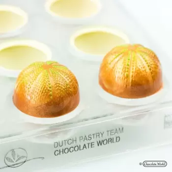 Chocolate World CW12032 Polycarbonate The Uni (Sea Urchin) by the Dutch Pastry Team Chocolate Mold - 30 x 30 x 17 mm - 10.5gr...