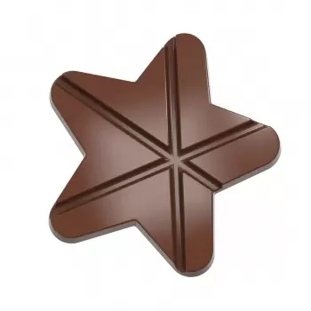 Chocolate World CW12045 Polycarbonate Break Apart Star / Starfish Tablet Mold - 118 x 117 x 12 mm - 100gr - 1x2 Cavity - 275x...
