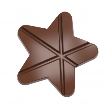 Chocolate World CW12045 Polycarbonate Chocolate Star Tablet Mold - 118 x 117 x 12 mm - 100gr - 1 x 2 cavity Bars & Napolitain...