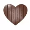 Chocolate World CW12044 Polycarbonate Break Apart Heart Tablet Chocolate Mold - 125 x 110 x 10 mm - 100 gr - 1x2 Cavity - 275...
