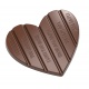 Chocolate World CW12044 Polycarbonate Break Apart Heart Tablet Chocolate Mold - 125 x 110 x 10 mm - 100 gr - 1x2 Cavity - 275...