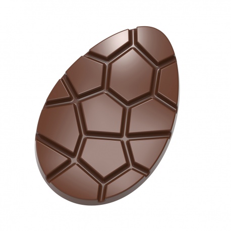 Chocolate World CW12028 Polycarbonate Break Apart Easter Egg Tablet Chocolate Mold - 140 x 9 x 10 mm - 100 gr - 1x2 Cavity - ...