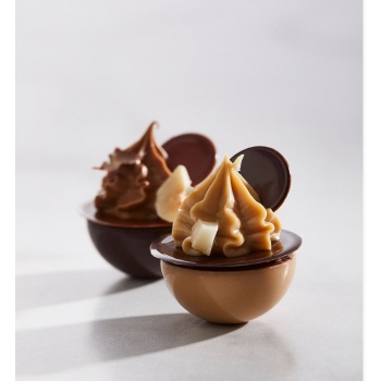 Polycarbonate Flattened Sphere Chocolate Mold  by Martin Diez - 30 x 30 x 14.5 mm - 8.5gr - 3x8 Cavity - 275x135x24mm