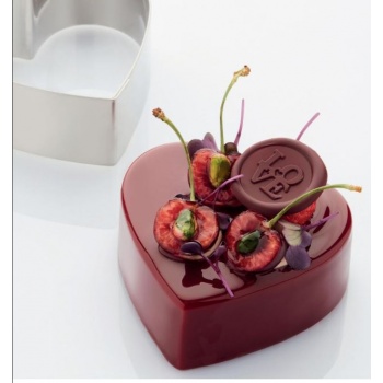 Martellato 42H5X20 Stainless Steel Cake Ring - Heart Shape 20 x 5cm - 1280ml - 50mm H Shaped Cake Rings