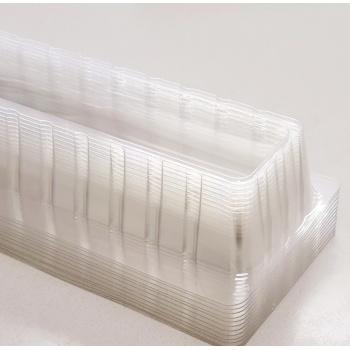 Plastic Thermoformed Yule Log Cake Mold Semi Circular Square Edges - Small Model 505 x 40 x 40 mm - Box of 12