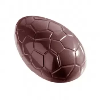 Chocolate World CW2205 Polycarbonate Chocolate Egg Shaped Mold - Kroko - 80 x 53 x 26 mm - 78 gr - Double Mold - 3 x 3 Cavity...