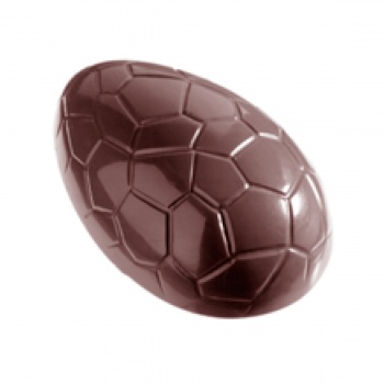 Chocolate World CW1242 Polycarbonate Chocolate Egg Shaped Mold - Kroko - 117 x 76 x 40 mm - 222 gr - Double Mold - 1 x 3 Cavi...