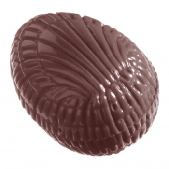 Chocolate World CW2350 Polycarbonate Chocolate Egg Shaped Shell Mold - 33 x 23 x 11 mm - 5 gr - Double Mold - 5 x 8 Cavity Ea...