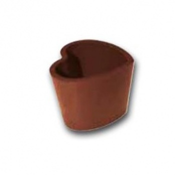 Cabrellon 14561 Polycarbonate Chocolate Heart Cup - 49 x 42.2 x 33 mm - 3 x 4 cavity Valentine's Molds