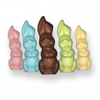 Polycarbonate Chocolate Easter Bunny Mold - 69.2 x 26mm - 4x4 cavity