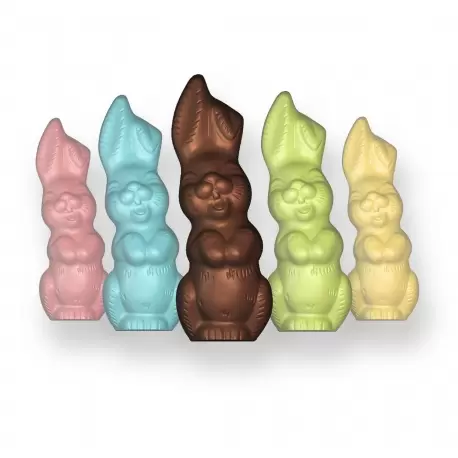 Polycarbonate Chocolate Easter Bunny Rabbit Mold - Medium Size - 156 x 56 mm - 2 x 2 cavity - 275x175 mm