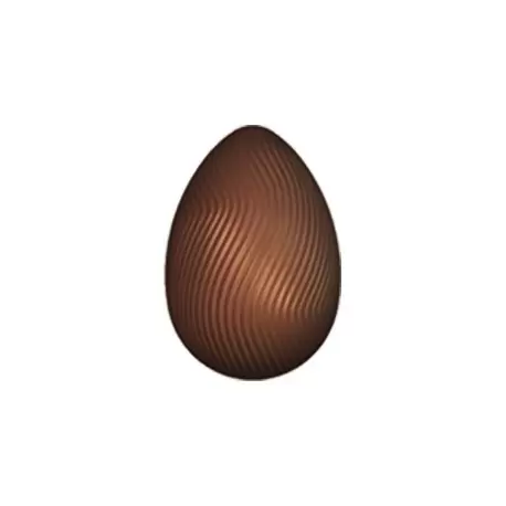 Polycarbonate Chocolate Knurled Wood Effect Egg Mold - 150 x 99.7 mm - 2 cavity - 275 x 175 x 24 mm