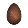 Polycarbonate Chocolate Knurled Wood Effect Egg Mold - 65 x 45 mm - 2 x 4 cavity - 275 x 175 x 24 mm