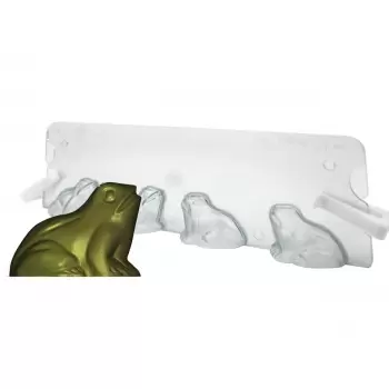 Cabrellon 16998 Polycarbonate Chocolate 3D Frog Mold - 40 x 28.7 mm - 2DX + 2SX Themed Molds