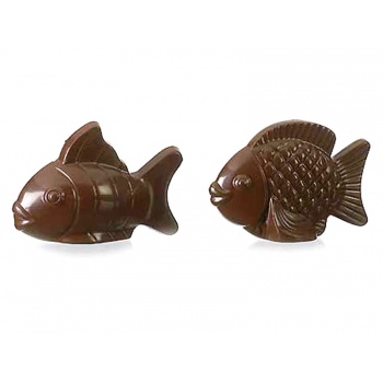 Cabrellon 10407 Polycarbonate Chocolate Tropical Fish Mold - 114 x 77.5 mm - 2 x 2 cavity - 275x175 mm Themed Molds