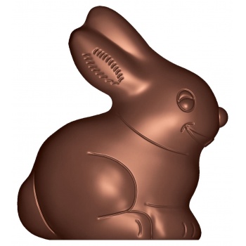 Polycarbonate Chocolate Rabbit Mold - 134x120 mm - 2 Cavity  - 275 x 175 mm