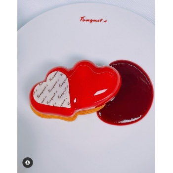 Pavoni Double Heart Silicone Individual Entremet Mold by Emmanuele Forcone  - BELOVED - 127 x 71 x h 38 mm - 9 Cavity