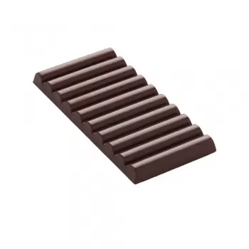 Martellato MA2024 Polycarbonate Chocolate Tablet Bars Mold - LOG - 140 x 69,5 h 11 mm - 100gr - 3 cavity Tablets Molds
