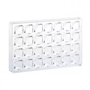Martellato MA1042 Polycarbonate Chocolate Praline Mold - VAULT - 26.5 x 26.5 x 20 mm - 9 gr - 28 cavity Modern Shaped Molds