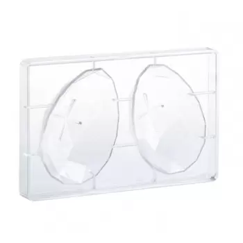 Martellato 20U502 Polycarbonate Chocolate Easter Egg Mold - DIAMOND - 99 x 150 mm - 210gr - 2 cavities for 1 whole egg Easter...