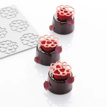 Pavoni PR008 Pavoni Italia HEARTS2 chocolate Decoration Mold - 0 x 50 x2ml - 1.6ml - 15 indents Decoration Silicone Molds