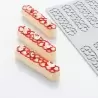 Pavoni PR009 Pavoni Italia HEARTS3 Chocolate Decoration Mold - 120 x 27 x 2mm - 2.6ml - 10 indents Decoration Silicone Molds