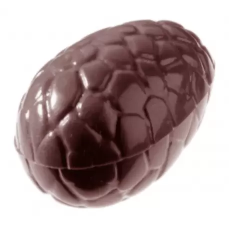 Chocolate World CW2201 Polycarbonate Chocolate Egg Shaped Mold - Kroko - 29 x 21 x 10 mm - 4 gr - Double Mold - 6 x 7 Cavity ...