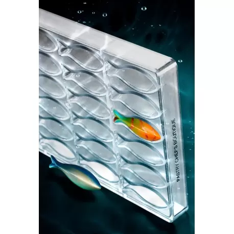 Pastry Chef's Boutique PCB-26001 Polycarbonate Chocolate Tropical Fish Mold - 63.4 x 27 x 24 mm - 6 x 4 cavity - 11gr - 275 x...